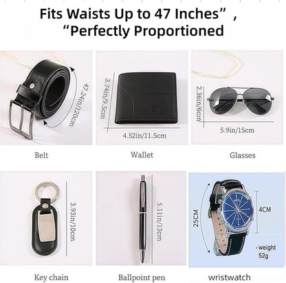 CXLZENGH Juego de regalo para hombre, 6 piezas, reloj, billetera, c...