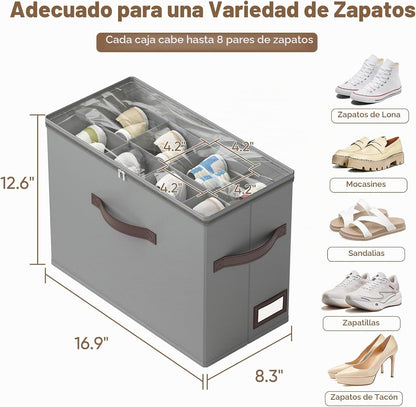 OIAHOMY Paquete de 4 organizadores de zapatos para armario, contene...