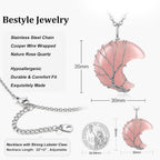 Bestyle Collar de cristal curativo envuelto en árbol de la vida, co...