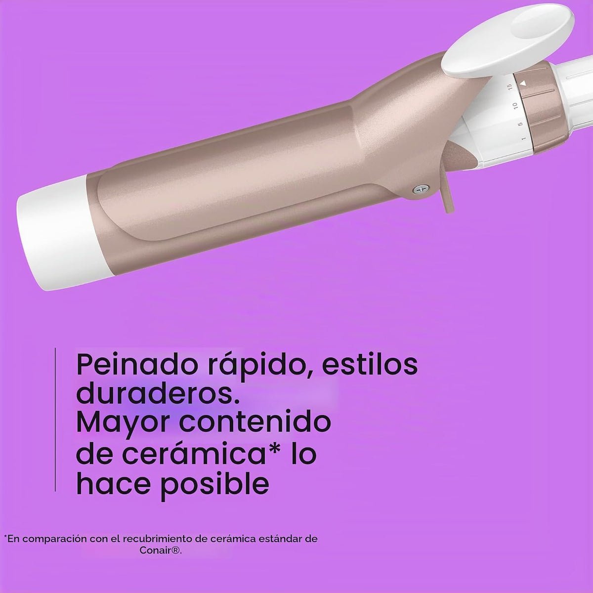 Conair Rizador de cerámica doble de 1 ½ pulgadas con clip de garra,...