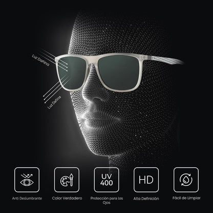 ZENOTTIC Gafas de sol polarizadas cuadradas para hombre, ultraliger...