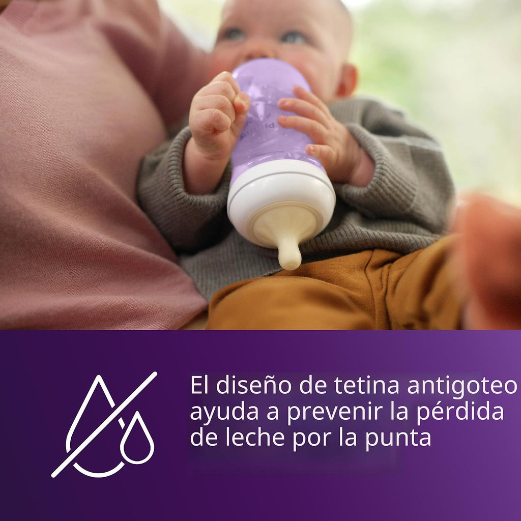 Philips Avent Biberones naturales, flujo medio, 9 onzas, sin BPA, p...
