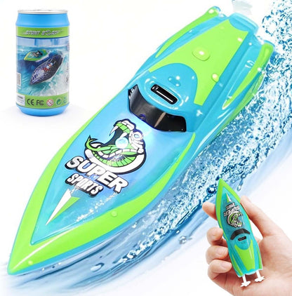 LAFALA Mini RC Boat 2.4GHz con luz LED de giro de 360°, carga USB,...