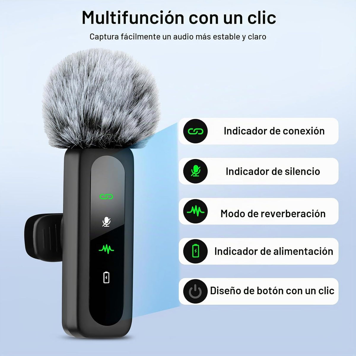 YUANRAN Micrófono Mini Inalámbrico para iPhone - Micrófono de Solap...
