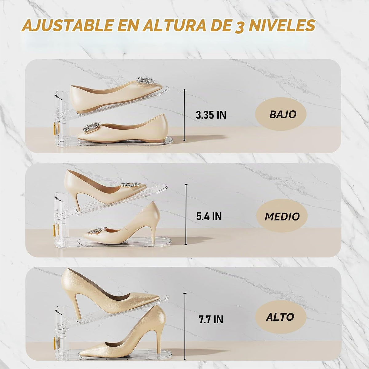 FENRUNXU Organizador de ranuras para zapatos para armario, organiza...