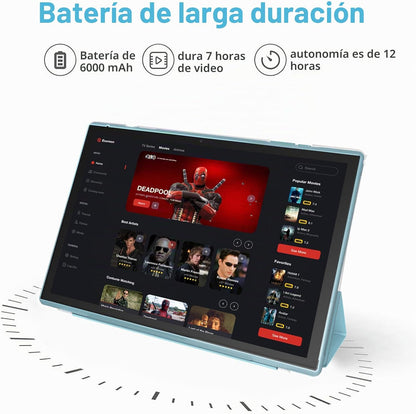 Tablet de 10 pulgadas con funda protectora para tableta y lápiz cap...