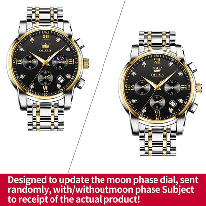 OLEVS Relojes para hombre Relojes de cronógrafo de fácil lectura lu...