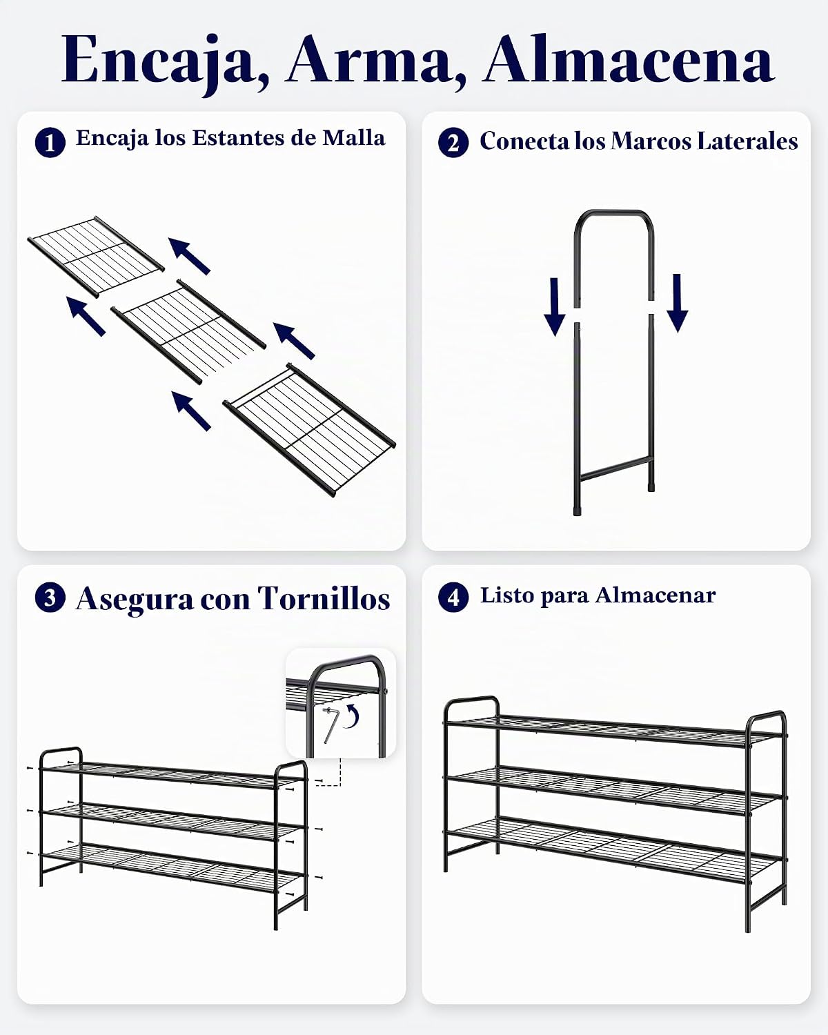 Kitsure Organizador de zapatos de acero inoxidable, 37.3" de ancho...