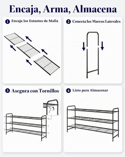 Kitsure Organizador de zapatos de acero inoxidable, 37.3" de ancho...