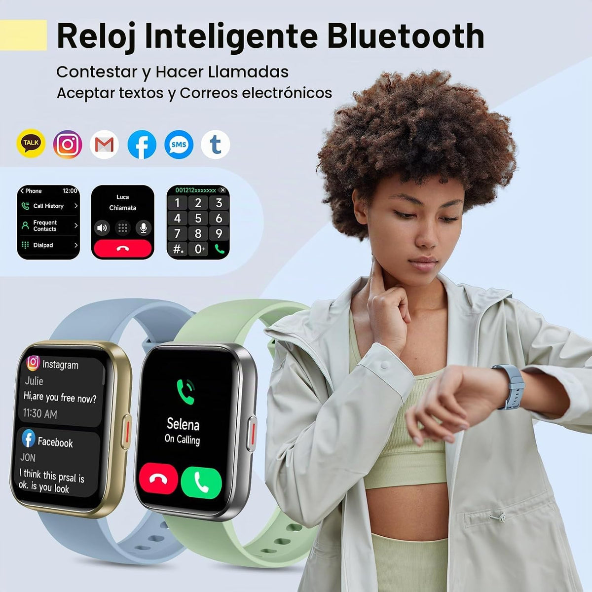 Quican Relojes inteligentes para hombres y mujeres, compatibles con...
