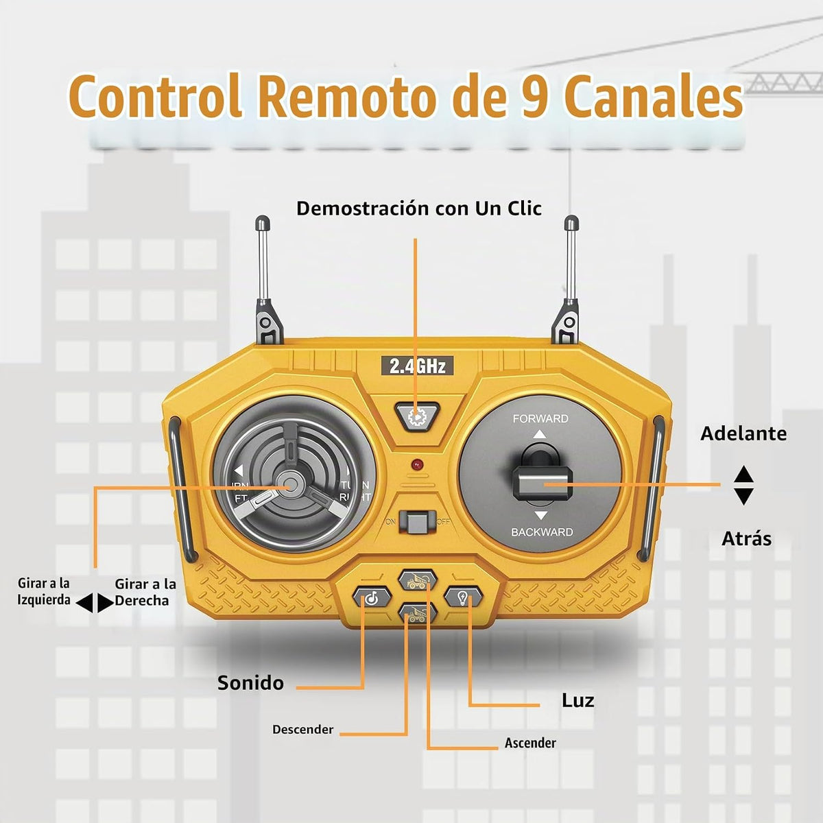 PREPOP Camión volquete de control remoto para niños, juguete de veh...
