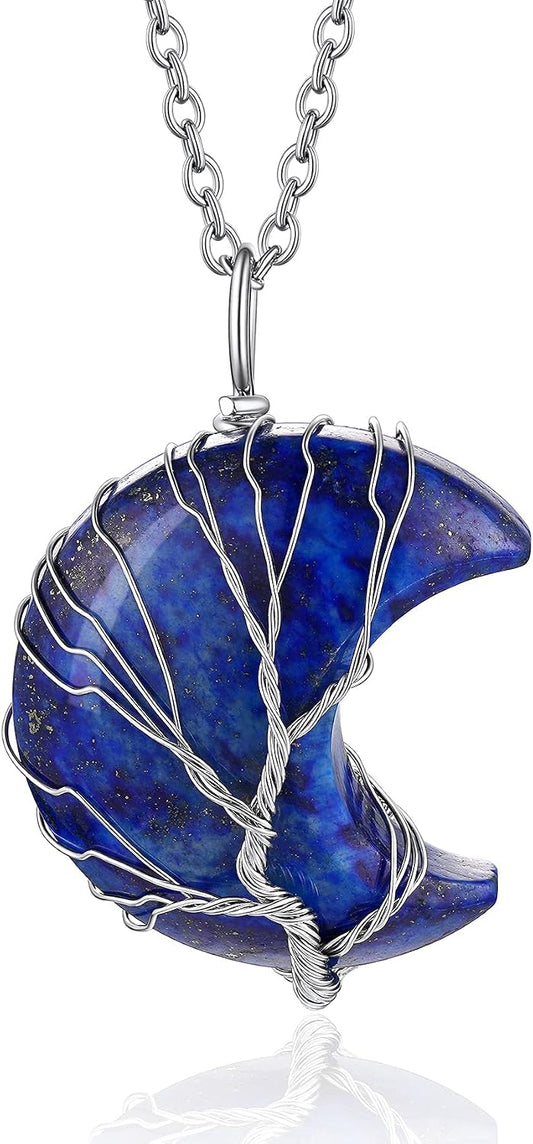 Bestyle Collar de cristal curativo envuelto en árbol de la vida, co...