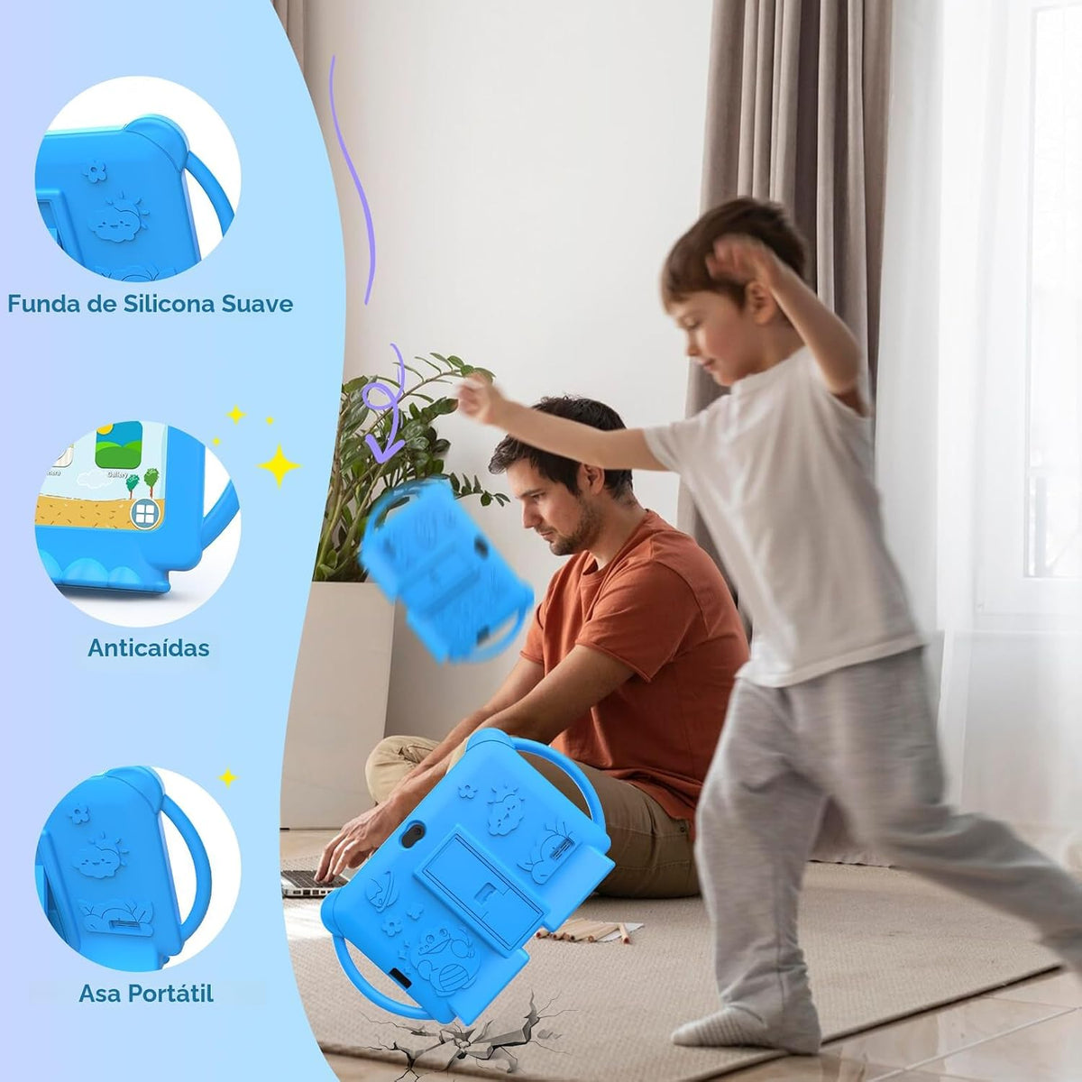 PEICHENG Tableta para niños de 7 pulgadas Android 12.0 para niños p...