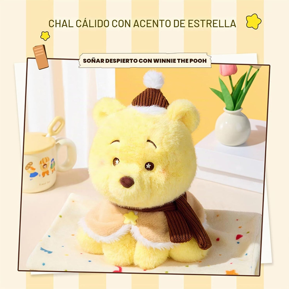 MINISO Peluche de Winnie The Pooh de Disney, Multi