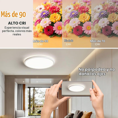 BLNAN Lámpara LED de techo empotrada con control remoto, 15.4 pulga...