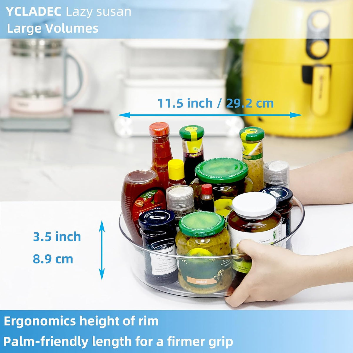 YCLADEC Paquete de 6 Lazy Susan Organizador Giratorio de 11.5 Pulga...