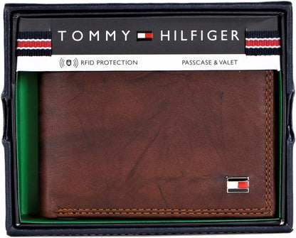 Tommy Hilfiger Cartera Passcase para hombre con ventana de identifi...