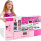 SOCBTNSO 64 piezas de juguete de cocina rosa con luces y sonidos pa...