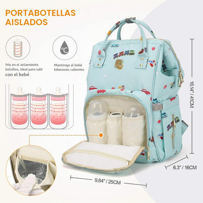 Mochila de pañales para mamá y papá, bolsa de cuidado del bebé, mat...