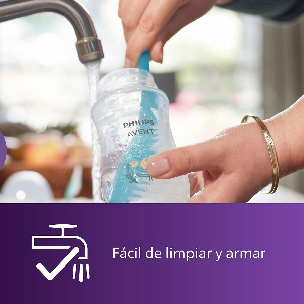 Philips Avent Biberones naturales, flujo medio, 9 onzas, sin BPA, p...