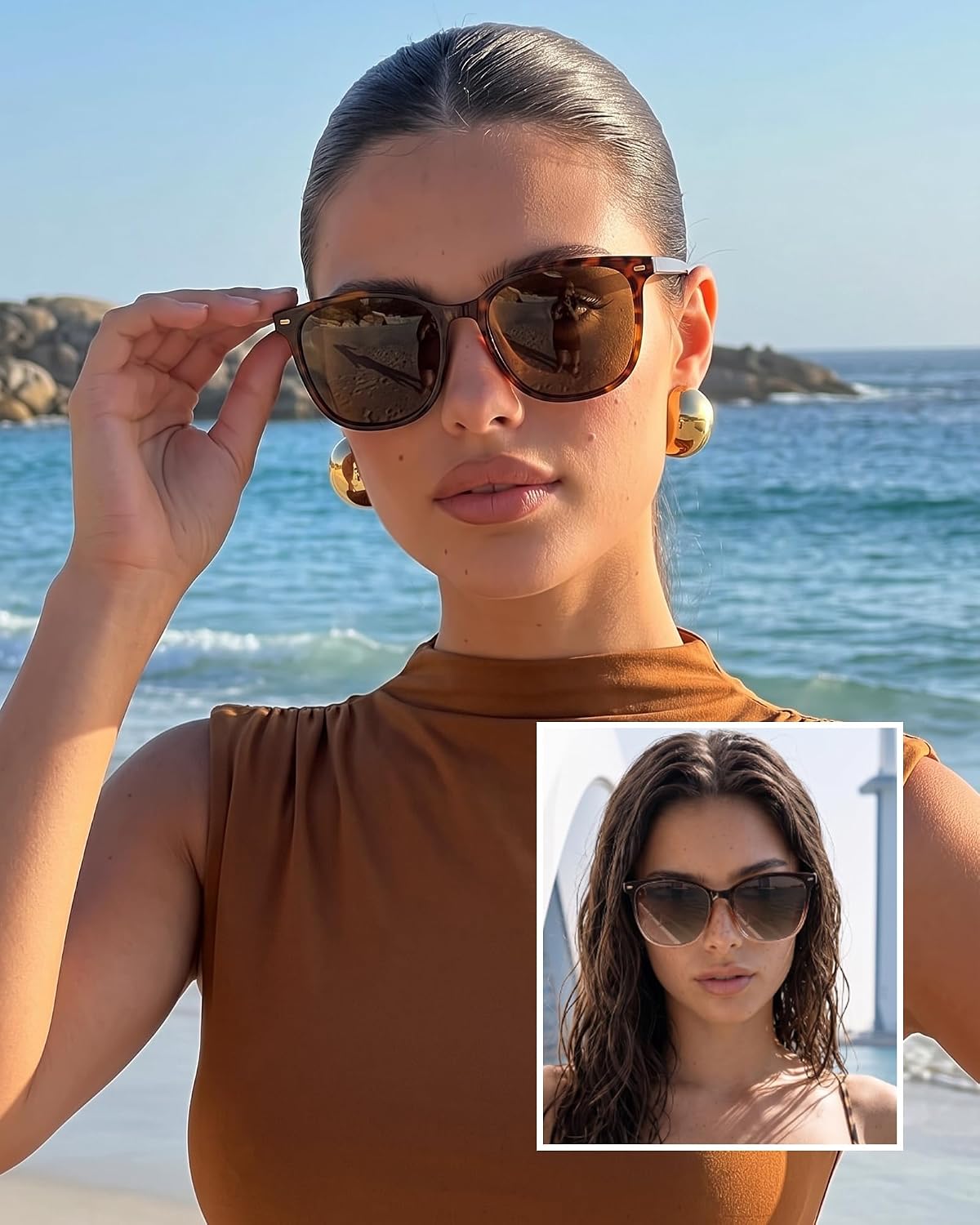 FIMILU 2 paquetes de gafas de sol para mujer, lentes polarizadas co...