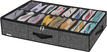 Onlyeasy Organizador de almacenamiento de zapatos resistente debajo...