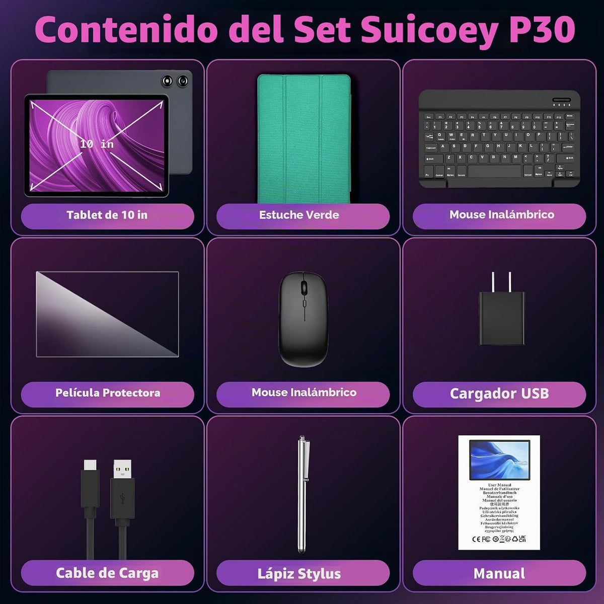 2026 Android 16 Tablet con teclado - Tableta electrónica de 10 pulg...