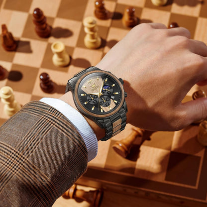 OLEVS Relojes de pulsera analógicos de cuarzo para hombre, cronógra...