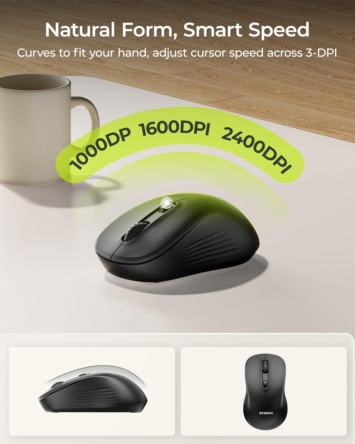 seenda COE200 Combo de teclado y mouse Bluetooth inalámbricos con |...