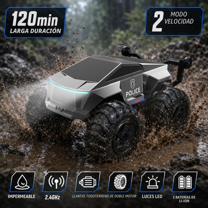 FLYING STAR Auto de control remoto 1:16 con 2 baterías, 4WD imperme...