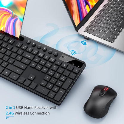 Combinación de teclado y ratón inalámbricos, MARVO 2.4G Teclado ina...