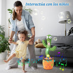 TWORIVER - Juguetes recargables de cactus que hablan bailarín para...