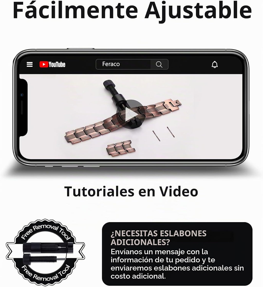 Pulsera de cobre para hombre Feraco, 3 veces más fuerte, pulseras m...