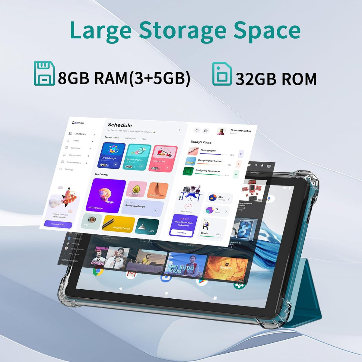 IWEGGO Tablet Android 14 con funda, 7 pulgadas 8 GB RAM+32 GB ROM\/...