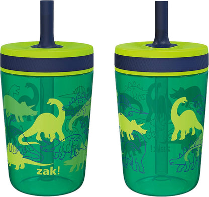 Zak Designs Kelso - Juego de vasos de 15 oz (Dinosaurios) sin bisfe...