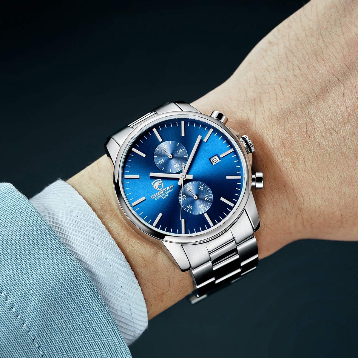 GOLDEN HOUR Fashion Business - Relojes para hombre con cronógrafo,...