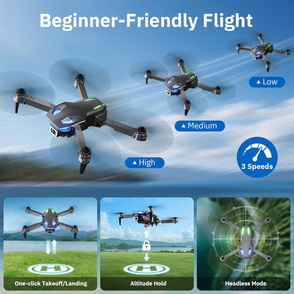 Wipkviey Drone con cámara para niños, mini dron 1080P, 2 baterías |...