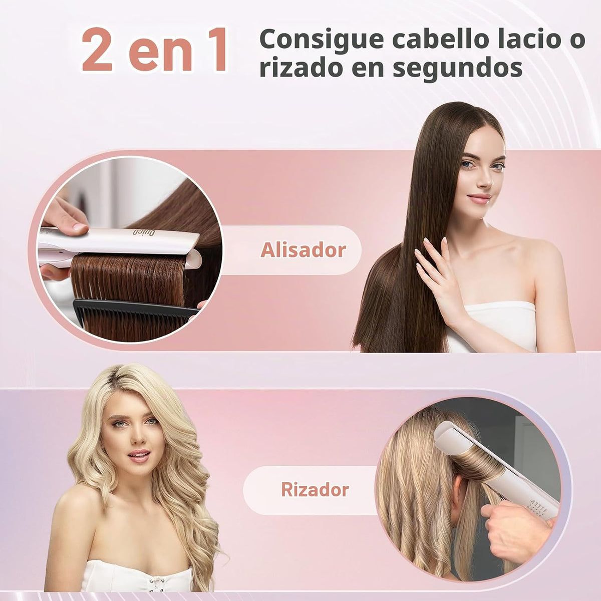 Quico Enderezadora de pelo, 100-240V de doble voltaje Plancha de pe...