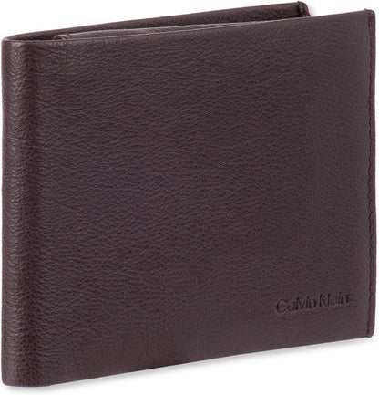 Calvin Klein Billetera plegable minimalista de piel RFID para hombr...