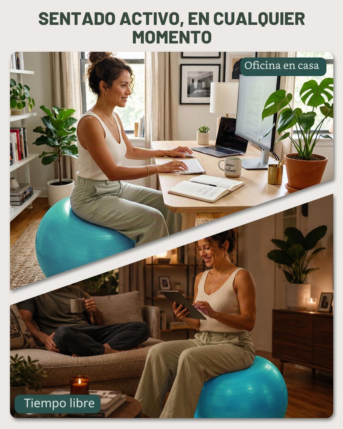 Trideer Pelota de yoga para ejercicio, embarazo, pelota de ejercici...