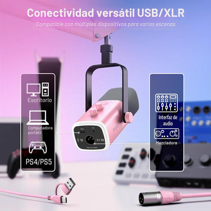 FIFINE AmpliGame AM8TP XLR Micrófono para juegos USB PC Kit de micr...