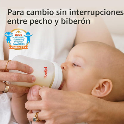 Pigeon Biberones con revestimiento de silicona, cuello ancho, 5 onz...