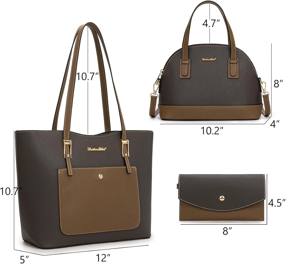 Montana West - Juego de 3 piezas de bolsos para mujer: bolso de man...