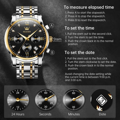 OLEVS Relojes para hombre Relojes de cronógrafo de fácil lectura lu...