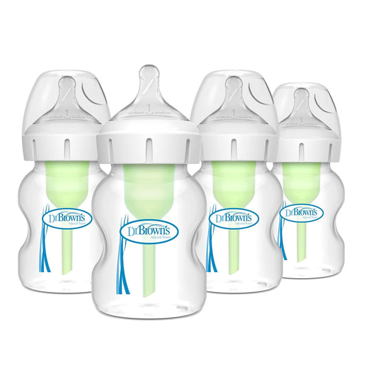 Dr. Brown's Anti-Colic Options+ Biberones de cuello ancho, 5 on...
