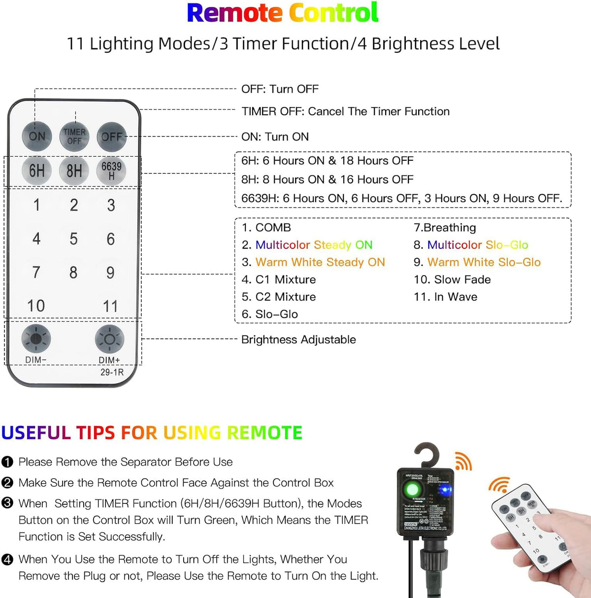 Tcamp Luces de Árbol de Navidad, 164 pies, 500 Luces LED de Navidad...