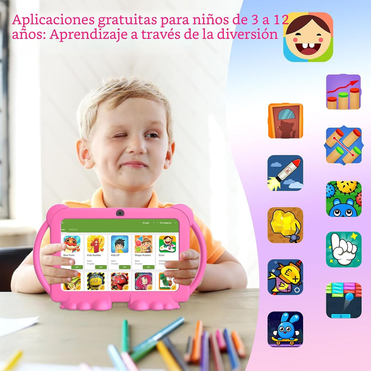 HOTTABLET Tableta para niños Android de 7 pulgadas, 4 GB de RAM 32...