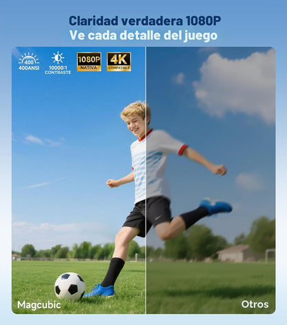 Proyector inteligente con WiFi y Bluetooth, proyector de soporte na...