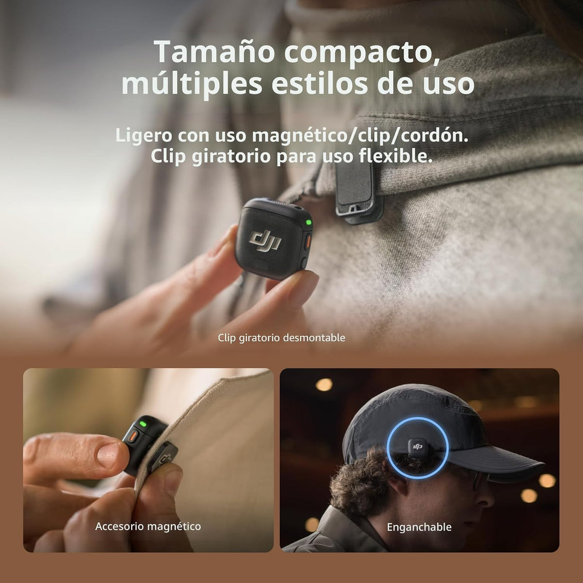 Transmisor DJI Mic 3, mini micrófono inalámbrico para iPhone\/cámar...