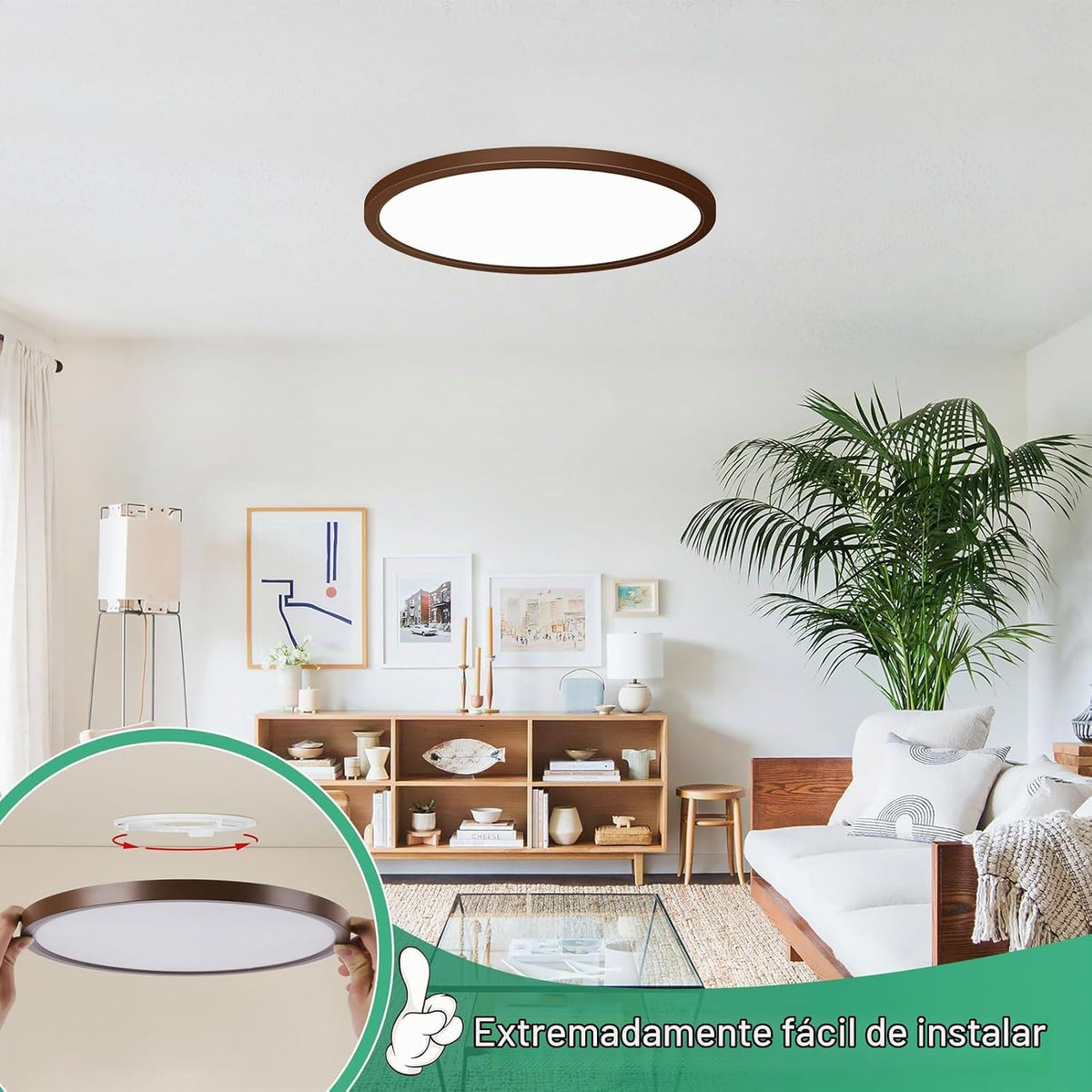 Brightever Lámpara LED de techo empotrada bronce aceitado, 24 W, 32...